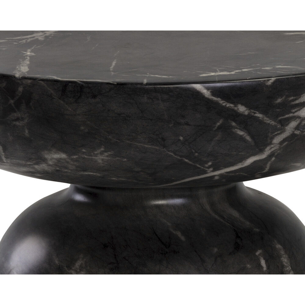 Lucida 20 X 18 inch Marble Look / Black Outdoor End Table